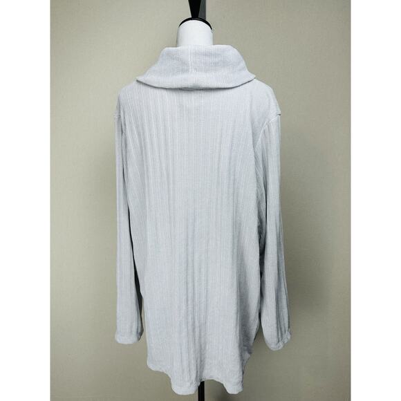Ruby Rd. Women's Plus Sz. 3X Gray Sweater Cowl Neck Classic Lagenlook - Picture 6 of 13